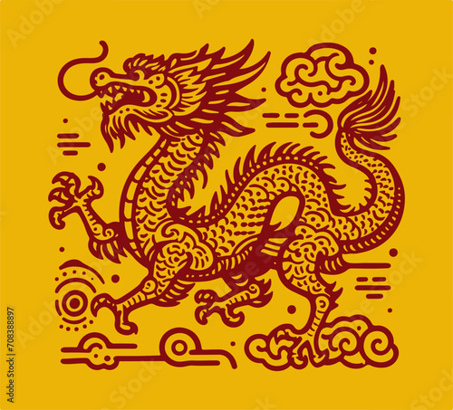 Chinese Dragon New Year vector graphic asset