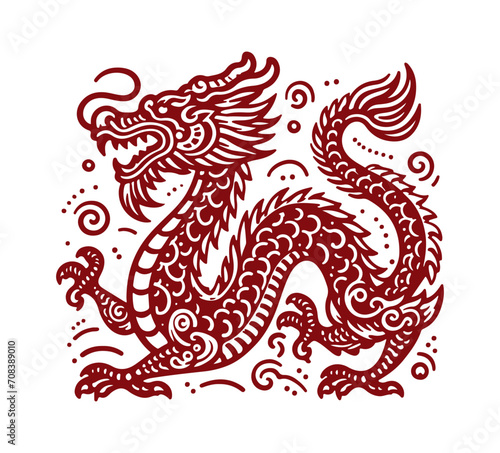 Chinese Dragon New Year vector graphic asset