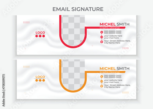 Modern and Minimalist email signature layout or email footer and personal social media cover  Vector