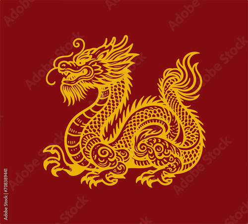 Chinese Dragon New Year vector graphic asset