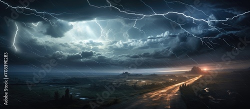 Electrical storm with thunder