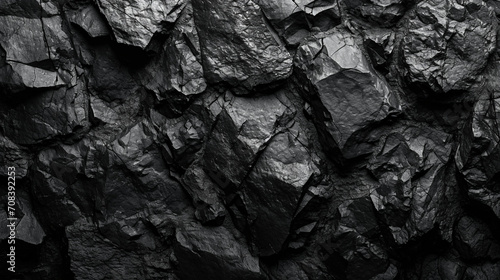 暗い灰色の石の背景。黒い岩のテクスチャGenerativeAI