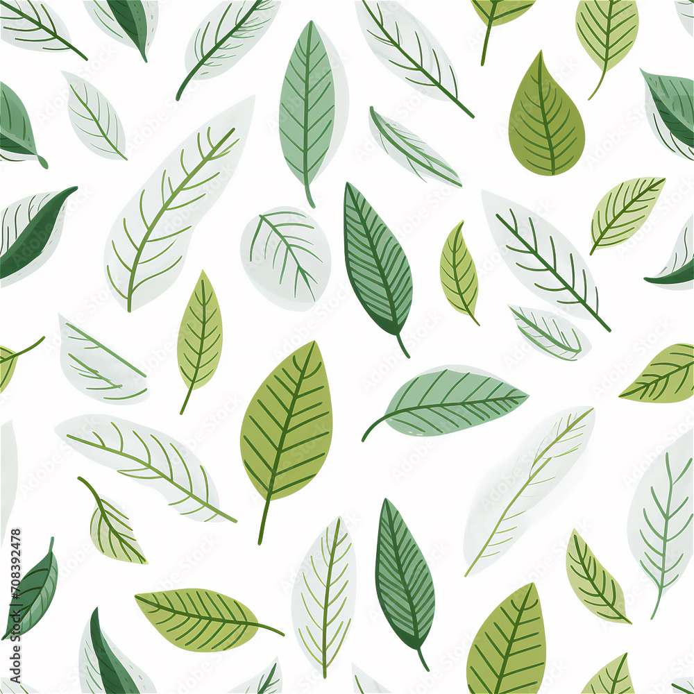 Seamless pattern : Various green leaf patterns
Seamless pattern : Various green leaf patterns