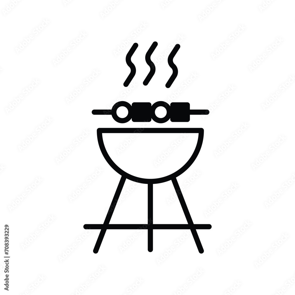 bbq icon with white background vector stock illustration bbq icon with white background vector stock illustration