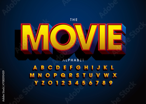 Vector of stylized modern font and alphabet