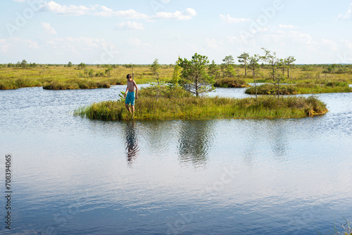 Sphagnum bog Yelnya in Belarus photo