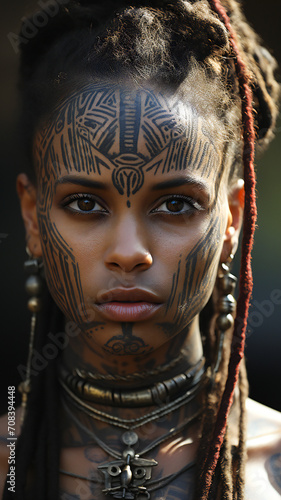 Beautiful young african warrior woman © Adrian Grosu