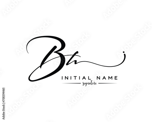 BH B H initial letter handwriting and signature logo