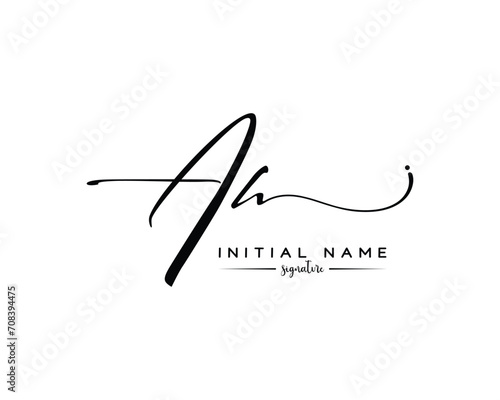 AH A H initial letter handwriting and signature logo © Creative