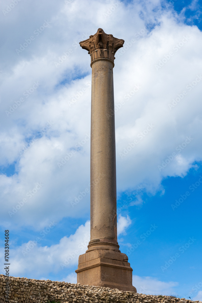 Giant ancient Pompey's pillar on territory of Serapeum of Alexandria