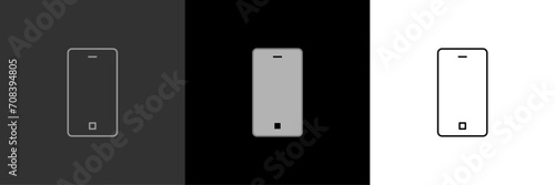 Smart phone icon in trendy flat style isolated on idea background. Linear and filled Sign Symbol for your web site design, logo, app, UI. Vector illustration.
