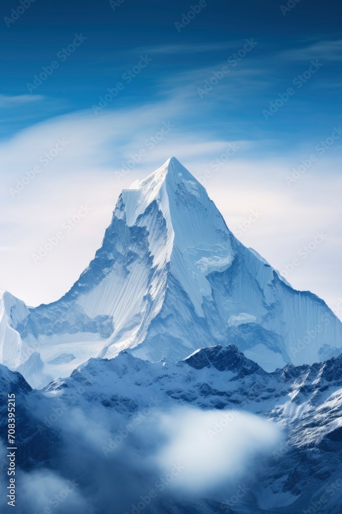 himalayas mountain, ice mountain, cartoon background, generative ai