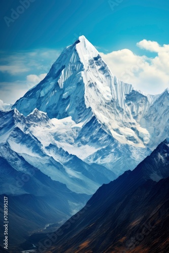 himalayas mountain  ice mountain  cartoon background  generative ai