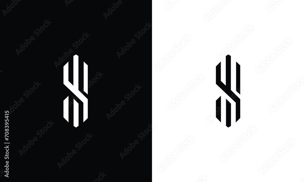 Alphabet letter icon logo SI