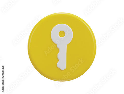 key icon with yellow rounded button icon vector illustration