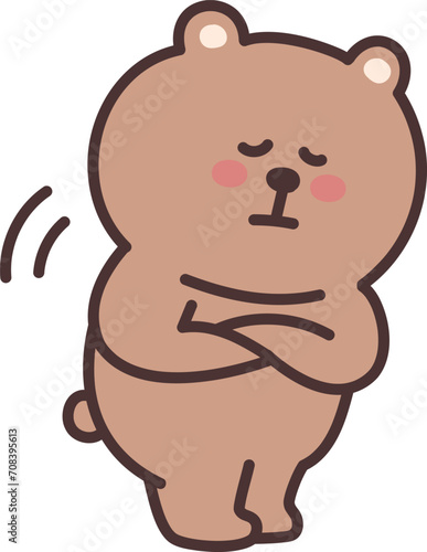 Teddy bear having understood something. Vector illustration isolated on a transparent background.