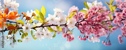 Spring is a season background, generative ai © kanesuan