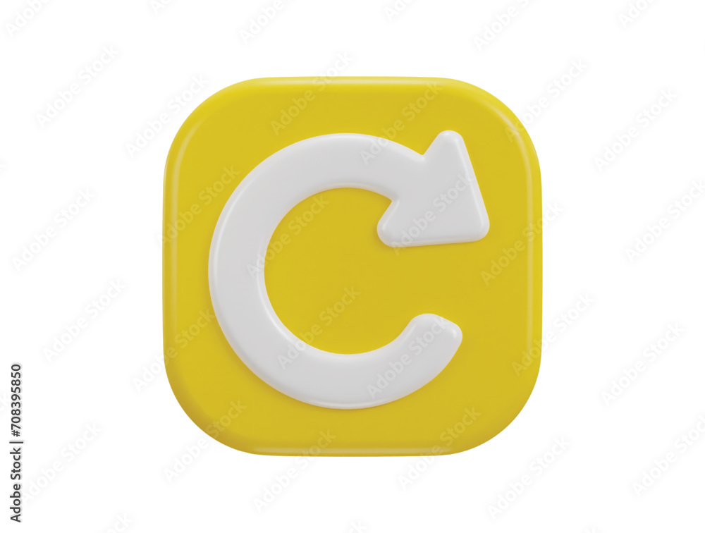 refresh icon with yellow button icon 3d render vector illustration refresh icon with yellow button icon 3d render vector illustration