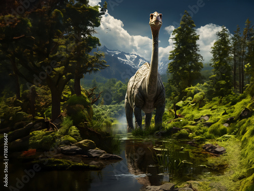 Thunder in the Jurassic: A Diplodocus in the Forest