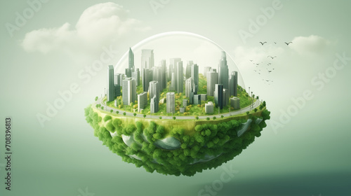 Green ecology city against pollution