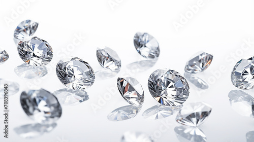 placer diamonds on a white background