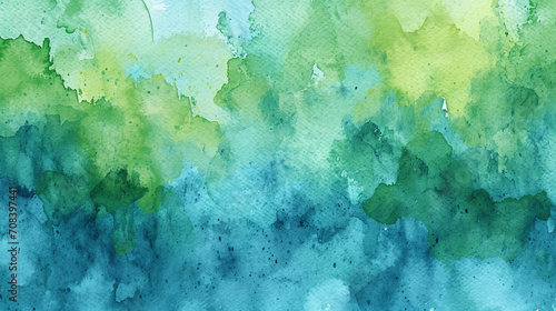 青緑の抽象的な水彩画GenerativeAI
