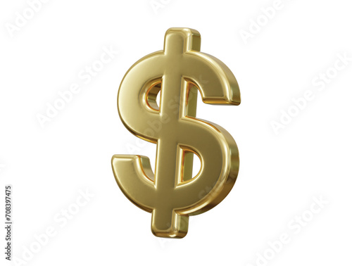 3d golden dollar sign isolated dollar symbol vector icon illustration