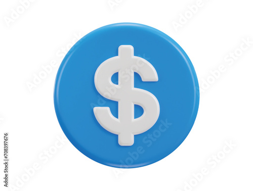 dollar icon 3d rendering vector illustration