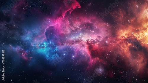 Colorful milkyway galaxy night stars family landscape