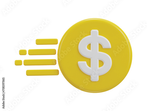 dollar currency firstest growing icon 3d rendering vector illustration