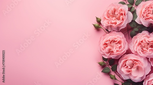 Romantic Valentine s Day Celebration with Pink Peony Roses on Pastel Pink Background - Love and Elegance in Bloom for Special Occasions and Weddings