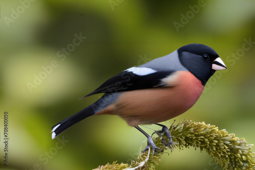 kleiner Vogel auf einem Ast , nahaufnahme . KI Generated