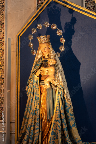 The Statue Of The Madonna In The Cathedral Of Monreale In Italy