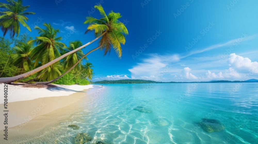 Tropical Beach Paradise with Clear Blue Waters