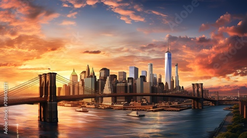 New York city sunset panorama © Ahmad-Muslimin