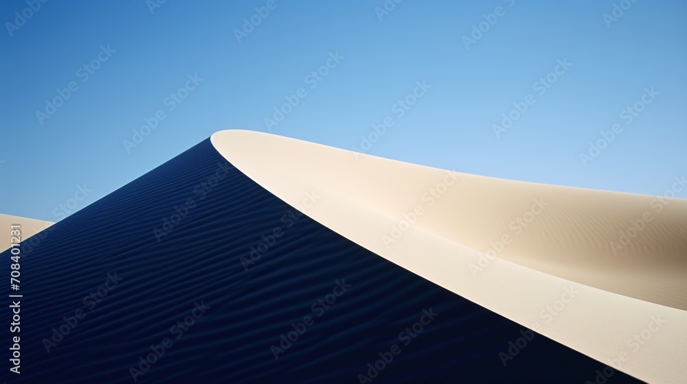 Sharp ridge of a sand dune contrasting against the blue sky in the desert. Sharp ridge of a sand dune contrasting against the blue sky in the desert.
