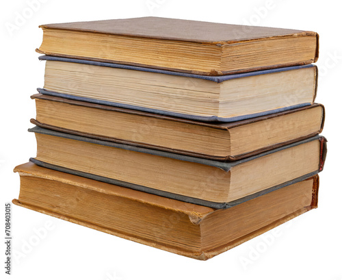 Stack of hardcovered old books - isolated 