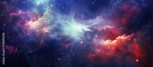 Astounding depiction of a colorful nebula in space  ideal for space-related projects.
