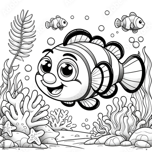 Obraz na płótnie Nemo, cartoon, drawing coloring page