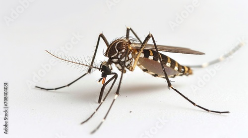 Infected Culex Mosquito on White Background, Leishmaniasis, Encephalitis, Yellow Fever, Mayaro Disease, Malaria photo