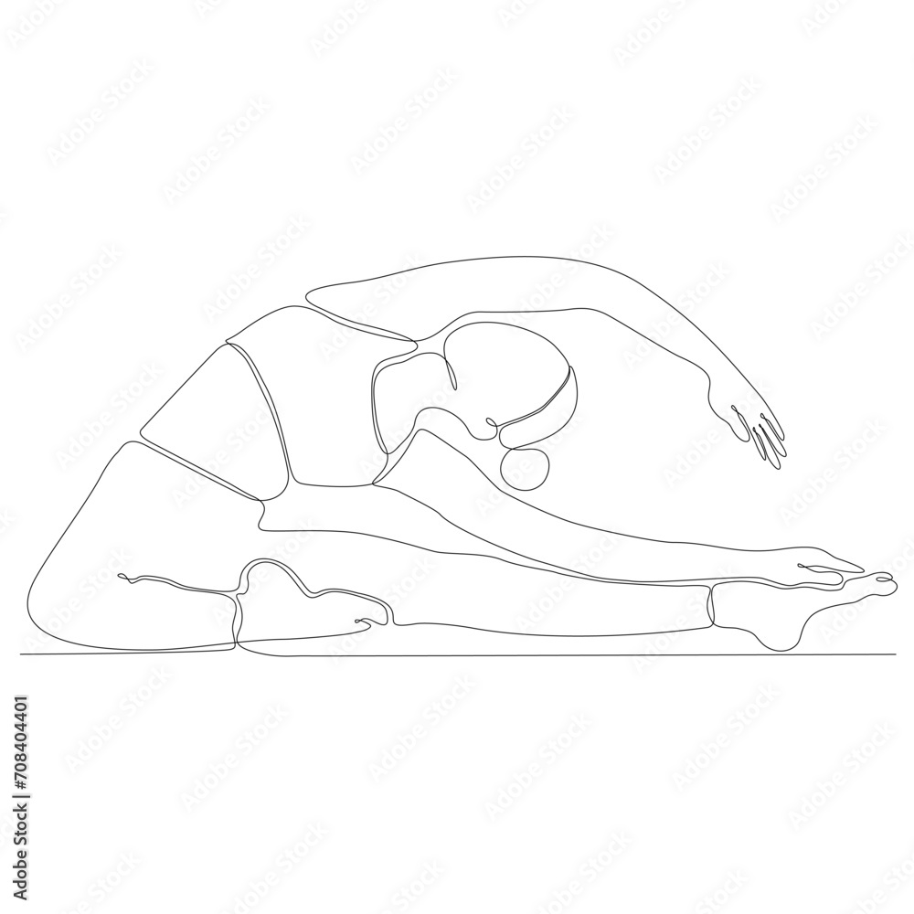 continuous line drawing of woman by body yoga vector illustration continuous line drawing of woman by body yoga vector illustration