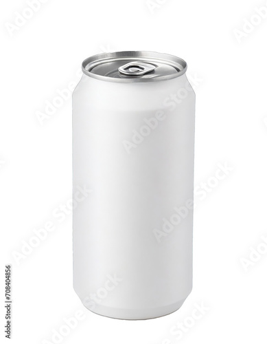 White aluminium can isolated on white background