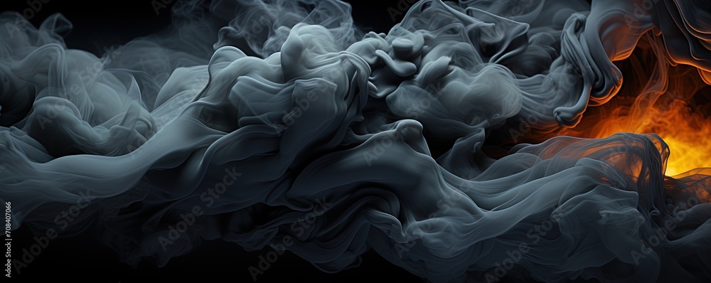 Smoke on black background. Created with Ai