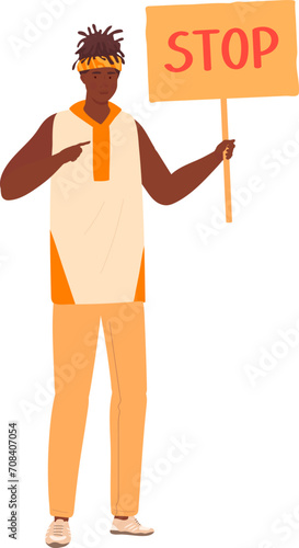Protest people against discrimination All Lives Meter, set of cartoon characters isolated on white, vector illustration. Men and women activists protest with signboards, anti racism discrimination