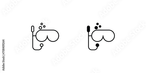 diving icon with white background vector stock illustration