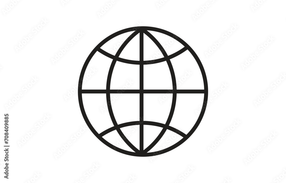 Vector world symbol global line icon planet sign isolated on white background Vector world symbol global line icon planet sign isolated on white background