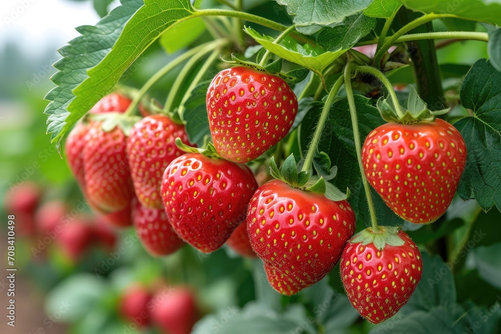 strawberry in the middle of the tree field professional photography strawberry in the middle of the tree field professional photography