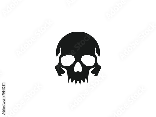  skull logo vector illustration. skull, ghost, spooky icon vector