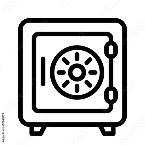 Safe Box icon outline style for download (hotel pack)