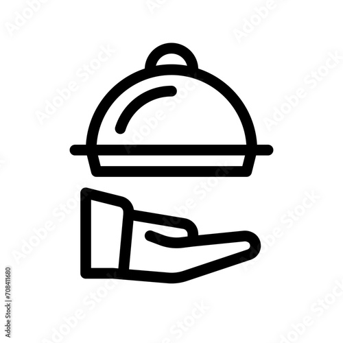 Room Service icon outline style for download (hotel pack)